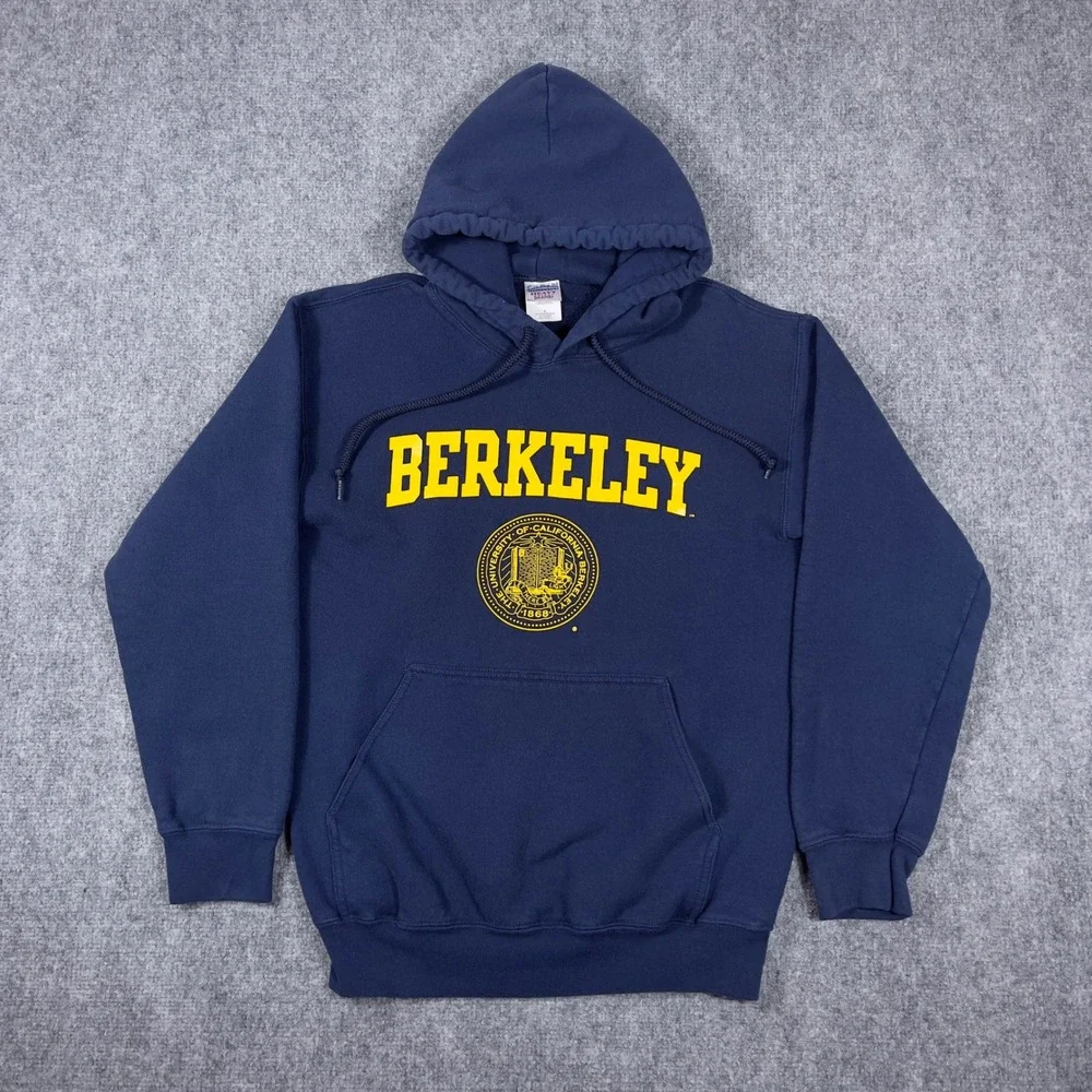 Vtg Berkeley Hoodie Mens Small Navy Blue University of California Pullover
